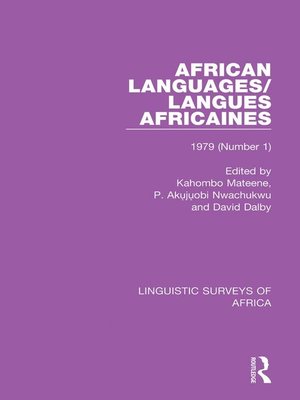 cover image of African Languages/Langues Africaines